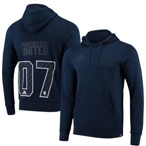 Adidas Manchester United #07 Sweatshirt Hoodie Soccer Premier League Blue Mens L